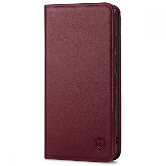 SHIELDON SAMSUNG Galaxy S23 Plus Wallet Case, SAMSUNG S23 Plus Leather Cover Flip Folio Book Case - Wine Red
