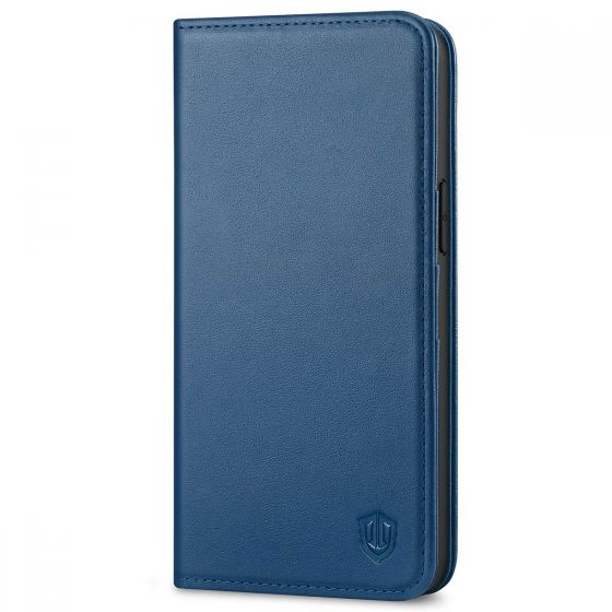 SHIELDON iPhone 14 Pro Max Wallet Case, iPhone 14 Pro Max Genuine Leather Folio Cover - Royal Blue
