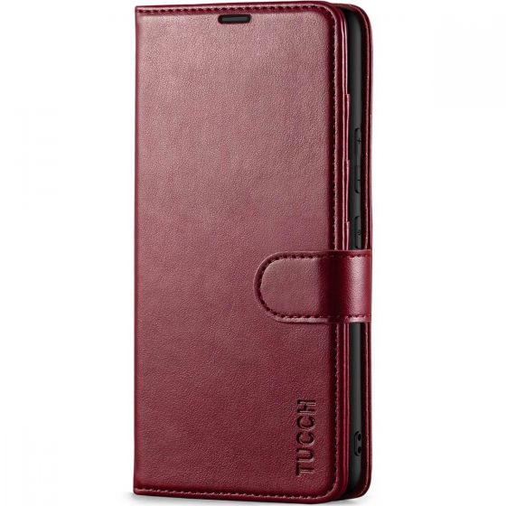 TUCCH SAMSUNG GALAXY A54 Wallet Case, SAMSUNG A54 Leather Case Folio Cover - Wine Red
