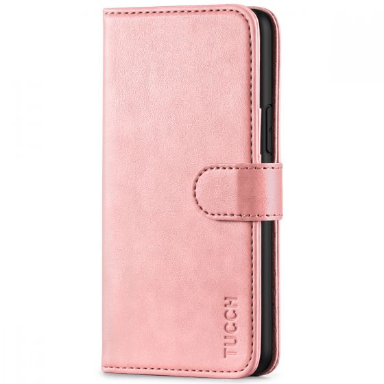 TUCCH iPhone 11 Pro Wallet Case with Strap, iPhone 11 Pro Stand Case with Card Holder - Rose Gold