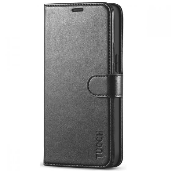 TUCCH iPhone 12 Mini Wallet Case, Mini iPhone 12 5.4-inch Leather Case, Folio Flip Cover with RFID Blocking, Stand, Credit Card Slots, Magnetic Clasp Closure for iPhone 12 Mini 5G