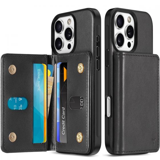 TUCCH iPhone 16 Pro PU Leather Case with Undetachable Wallet, iPhone 16 Pro Card Holder Phone Case, Raised Edges RFID Blocking Anti-Slip Shockproof Protective for the Regular iPhone 16 Pro 2024