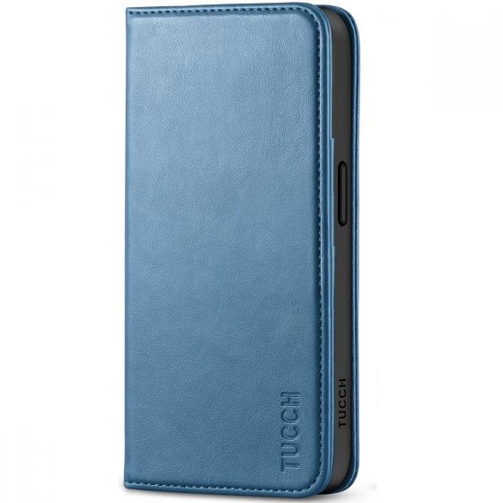 TUCCH iPhone 15 Pro Wallet Case, iPhone 15 Pro Phone Case - Light Blue
