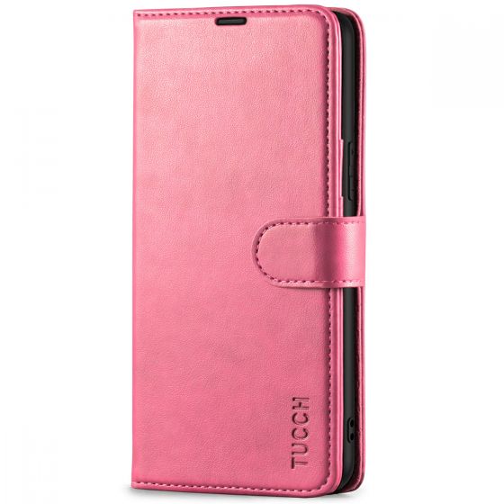 TUCCH SAMSUNG GALAXY S22 Wallet Case, SAMSUNG S22 PU Leather Case Flip Cover - Hot Pink