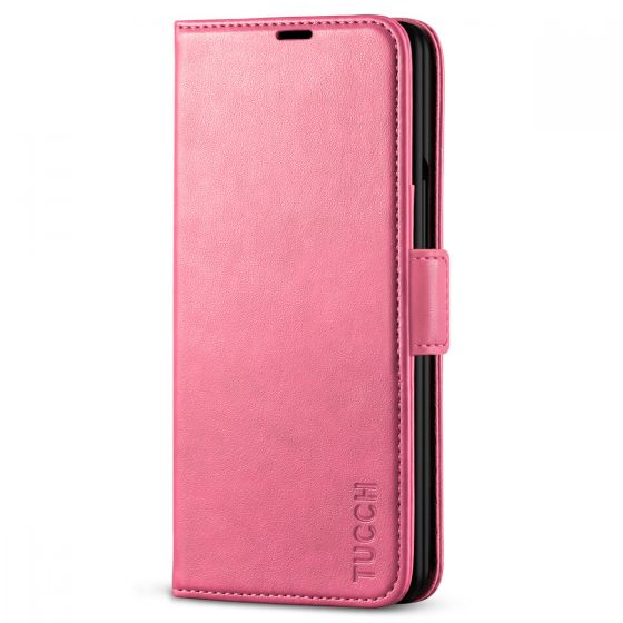 TUCCH SAMSUNG GALAXY Z FOLD 3 Wallet Case, SAMSUNG Z FOLD 3 Flip Case with S Pen Holder - Hot Pink