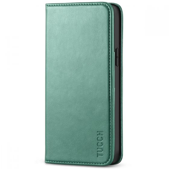 TUCCH iPhone 14 Plus Wallet Case, iPhone 14 6.7-Inch Plus Flip Folio Book Cover, Magnetic Closure Phone Case - Myrtle Green