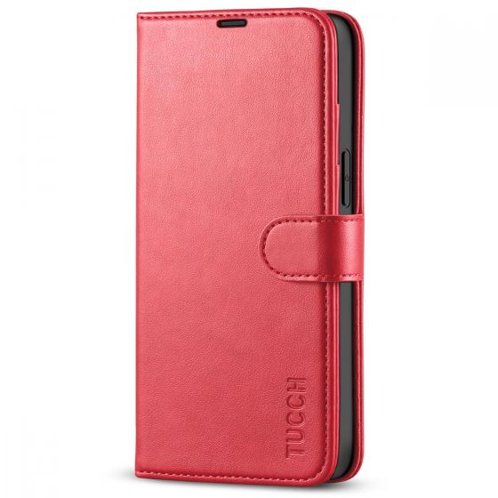 TUCCH iPhone 14 Pro Max Wallet Case, iPhone 14 Pro Max PU Leather Case with Folio Flip Book RFID Blocking, Stand, Card Slots, Magnetic Clasp Closure - Red
