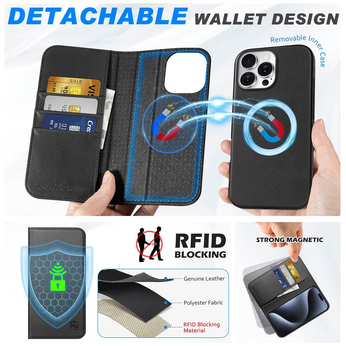 Shieldon Iphone Pro Max 12 Case Wallet SHIELDON Wallet Case For