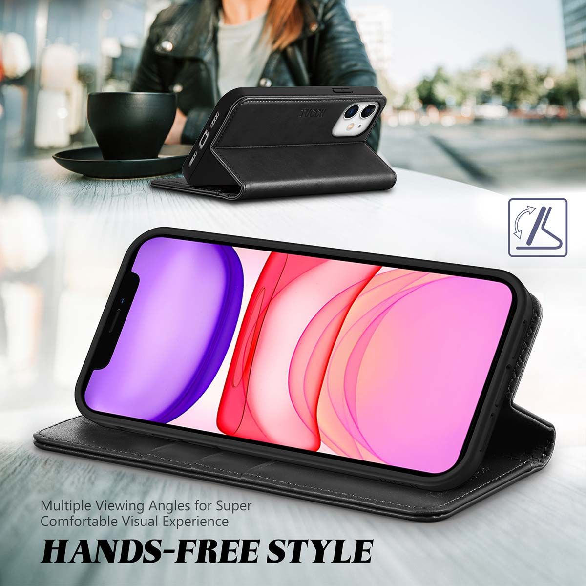 TUCCH iPhone 12 Mini Wallet Case, iPhone 12 Mini Flip Cover,