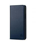 SHIELDON iPhone 13 Pro Wallet Case, iPhone 13 Pro Genuine Leather Cover with Magnetic Closure - Navy Blue