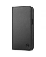 SHIELDON iPhone 15 Pro Max Genuine Leather Wallet Case, iPhone 15 Pro Max Phone Folio Case - Black