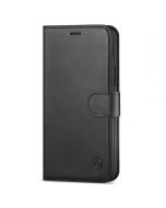SHIELDON iPhone 13 Pro Wallet Case, iPhone 13 Pro Genuine Leather Cover with Magnetic Clasp - Black