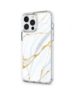 SHIELDON iPhone 13 Pro Max Clear Case Anti-Yellowing, Transparent Thin Slim Anti-Scratch Shockproof PC+TPU Case with Tempered Glass Screen Protector for iPhone 13 Pro Max 5G - Marble White