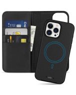 SHIELDON iPhone 15 Pro Max Magnetic Detachable Leather Case, iPhone 15 Pro Max 2in1 Wallet Case, MagSafe Compatible - Black