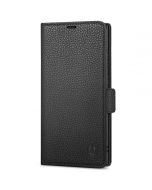 SHIELDON SAMSUNG Galaxy S23 Ultra Wallet Case, SAMSUNG S23 Ultra Leather Cover Flip Folio Book Case - Black - Full Grain
