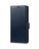 SHIELDON SAMSUNG Galaxy S23 Ultra Wallet Case, SAMSUNG S23 Ultra Leather Cover Flip Folio Book Case - Dark Blue - Retro