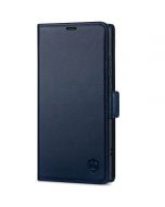 SHIELDON SAMSUNG Galaxy S24 Ultra Wallet Case, SAMSUNG S24 Ultra Leather Cover Flip Folio Book Case - Navy Blue