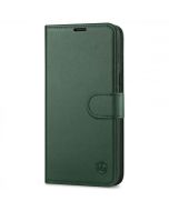 SHIELDON iPhone 14 Pro Wallet Case, iPhone 14 Pro Genuine Leather Cover with Magnetic Clasp - Midnight Green