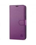 SHIELDON iPhone 14 Pro Wallet Case, iPhone 14 Pro Genuine Leather Cover with Magnetic Clasp - Light Purple