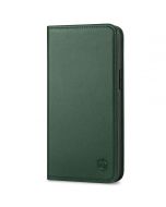 SHIELDON iPhone 14 Pro Max Wallet Case, iPhone 14 Pro Max Genuine Leather Folio Cover - Midnight Green