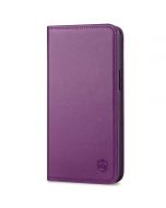 SHIELDON iPhone 14 Pro Max Wallet Case, iPhone 14 Pro Max Genuine Leather Folio Cover - Light Purple