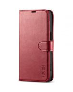 TUCCH iPhone 15 Wallet Case, iPhone 15 PU Leather Case-Dark Red