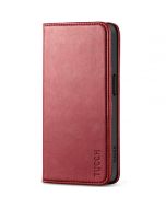 TUCCH iPhone 15 Wallet Case, iPhone 15 Card Holder Case - Dark Red