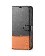 TUCCH iPhone 15 Pro Wallet Case, iPhone 15 Pro Leather Case - Black & Brown