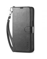 TUCCH iPhone 15 Pro Wallet Case, iPhone 15 Pro Leather Case - Wristlet Black