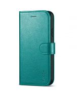 TUCCH iPhone 7 Wallet Case, iPhone 8 Case, iPhone SE 2/3 Gen. Premium PU Leather Case - Full Grain Cyan