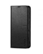 TUCCH SAMSUNG GALAXY S23FE Wallet Case, SAMSUNG S23FE PU Leather Case Flip Cover - Full Grain Black
