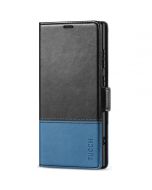 TUCCH SAMSUNG S24 Ultra Wallet Case, SAMSUNG Galaxy S24 Ultra PU Leather Cover Book Flip Folio Case - Black & Light Blue