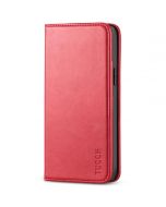 TUCCH iPhone 14 Wallet Case, iPhone 14 PU Leather Case, Flip Cover with Stand, Credit Card Slots, Magnetic Closure - Red