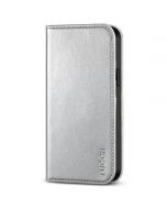 TUCCH iPhone 14 Wallet Case, iPhone 14 PU Leather Case, Flip Cover with Stand, Credit Card Slots, Magnetic Closure - Shiny Silver