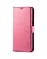 TUCCH iPhone 14 Wallet Case, iPhone 14 PU Leather Case, Folio Flip Cover with RFID Blocking, Credit Card Slots, Magnetic Clasp Closure - Hot Pink