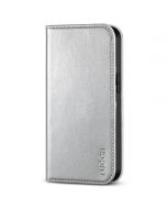 TUCCH iPhone 14 Pro Wallet Case, iPhone 14 Pro PU Leather Case with Folio Flip Book Cover, Kickstand, Card Slots, Magnetic Closure - Shiny Silver