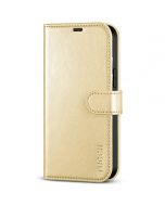TUCCH iPhone 14 Pro Max Wallet Case, iPhone 14 Pro Max PU Leather Case with Folio Flip Book RFID Blocking, Stand, Card Slots, Magnetic Clasp Closure - Shiny Champagne Gold