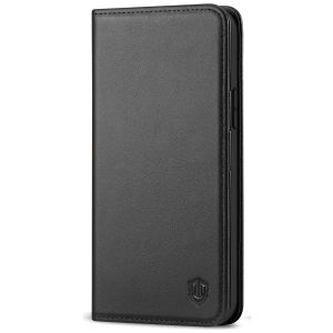 SHIELDON iPhone 13 Pro Wallet Case, iPhone 13 Pro Genuine Leather Cover with Magnetic Closure - Black