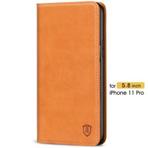 SHIELDON iPhone 11 Pro Wallet Case - iPhone 11 Pro Folio Case with Auto Sleep/Wake Function - Brown