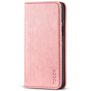 TUCCH iPhone 13 Pro Max Leather Case, iPhone 13 Pro Max PU Wallet Case with Stand Folio Flip Book Cover and Magnetic Closure - Rose Gold