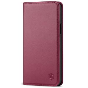 SHIELDON iPhone 13 Pro Max Wallet Case, iPhone 13 Pro Max Genuine Leather Cover - Red Violet