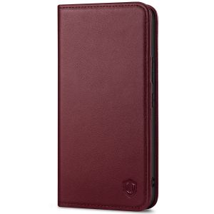 SHIELDON SAMSUNG S22 Plus Wallet Case - SAMSUNG GALAXY S22 Plus Genuine Leather Case Folio Cover - Wine Red