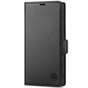 SHIELDON SAMSUNG S22 Ultra Wallet Case - SAMSUNG Galaxy S22 Ultra 5G Genuine Leather Case Folio Cover with Double Magnetic Tab Closure - Black