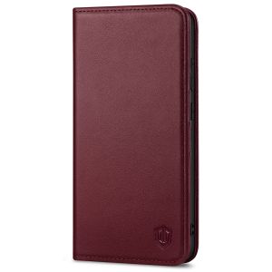 SHIELDON SAMSUNG Galaxy S23 Wallet Case, SAMSUNG S23 Leather Cover Flip Folio Book Case - Wine Red