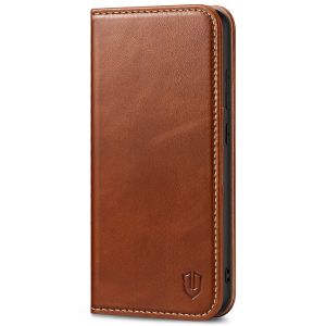 SHIELDON SAMSUNG Galaxy S23 Wallet Case, SAMSUNG S23 Leather Cover Flip Folio Book Case - Brown - Retro