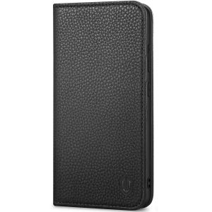 SHIELDON SAMSUNG Galaxy S24 Genuine Leather Wallet Case, SAMSUNG S24 Flip Case Folio Book Magnet Cover - Full Grain Black