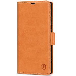 SHIELDON SAMSUNG Galaxy S24 Ultra Wallet Case, SAMSUNG S24 Ultra Leather Cover Flip Folio Book Case - Brown