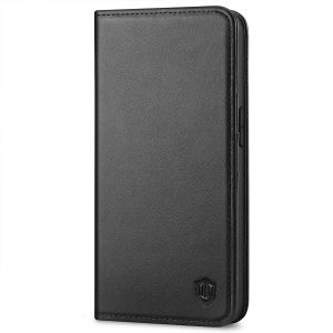 SHIELDON iPhone 14 Wallet Case, iPhone 14 Genuine Leather Cover with RFID Blocking, Book Folio Flip Kickstand Magnetic Closure - Black