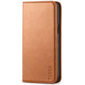 TUCCH iPhone 12 Wallet Case, iPhone 12 Pro Wallet Case, Flip Cover with Stand, Credit Card Slots, Magnetic Closure for iPhone 12 / Pro 6.1-inch 5G Light Brown