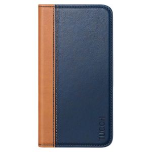 TUCCH iPhone 12 Wallet Case, iPhone 12 Pro Wallet Case, Flip Cover with Stand, Credit Card Slots, Magnetic Closure for iPhone 12 / Pro 6.1-inch 5G - Blue&Brown